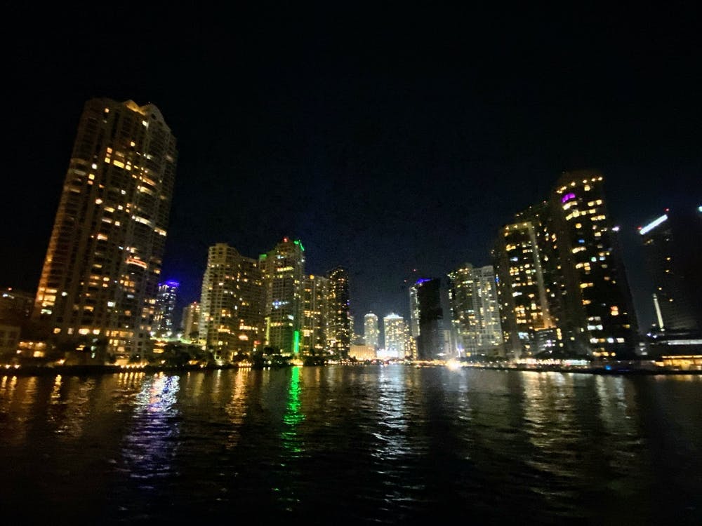 Miami From The Water At Night (Miami at Night Series)