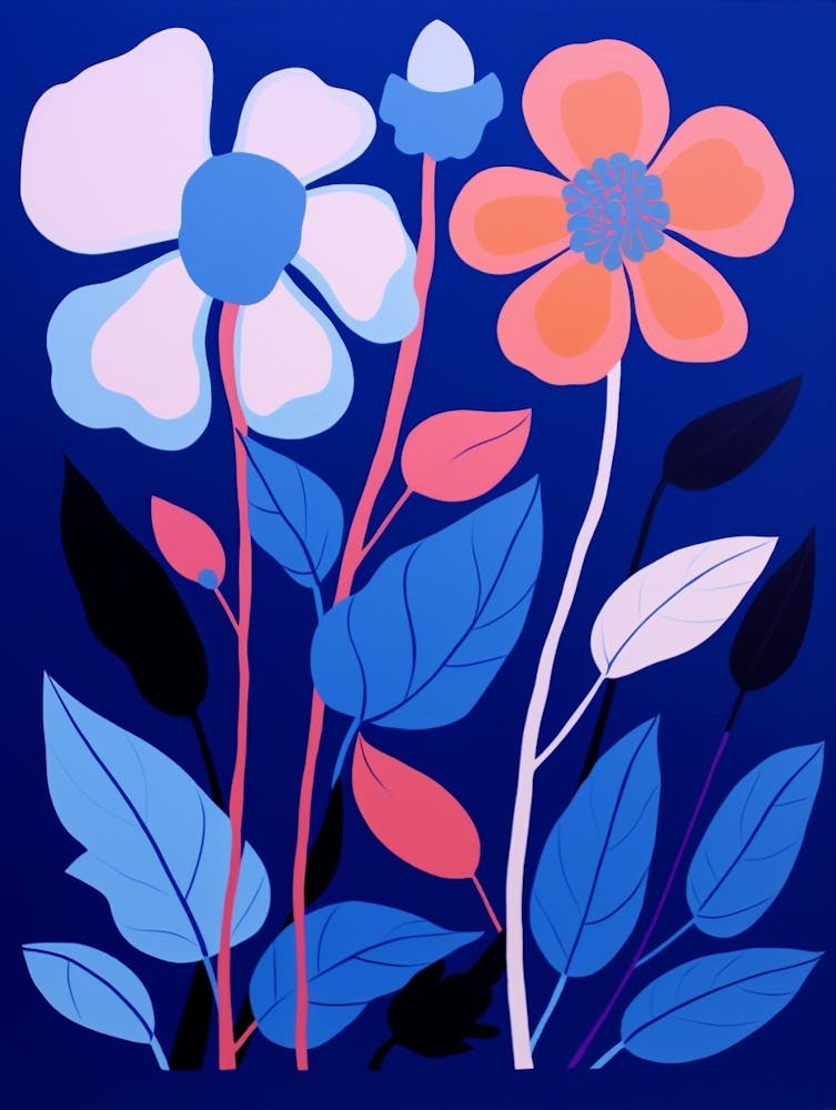 Blue Flower Illustration Impatiens 2