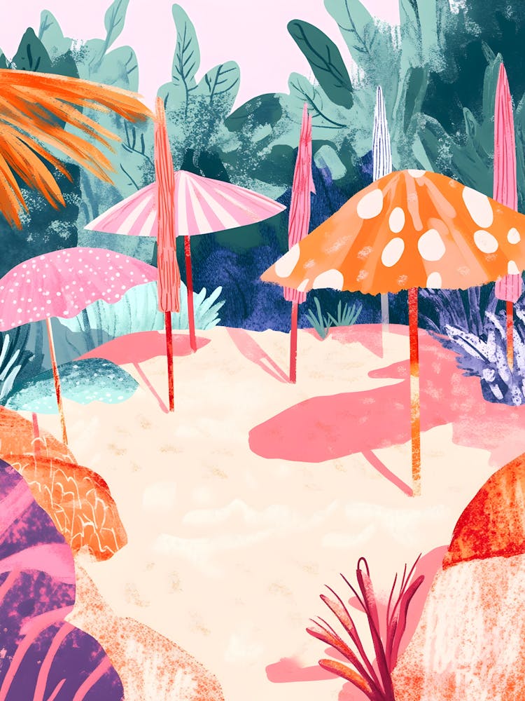 Illustration eines tropischen Strandes