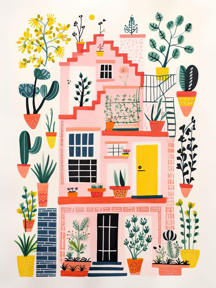 A House In Lisbon, Abstract Risograph Style 2