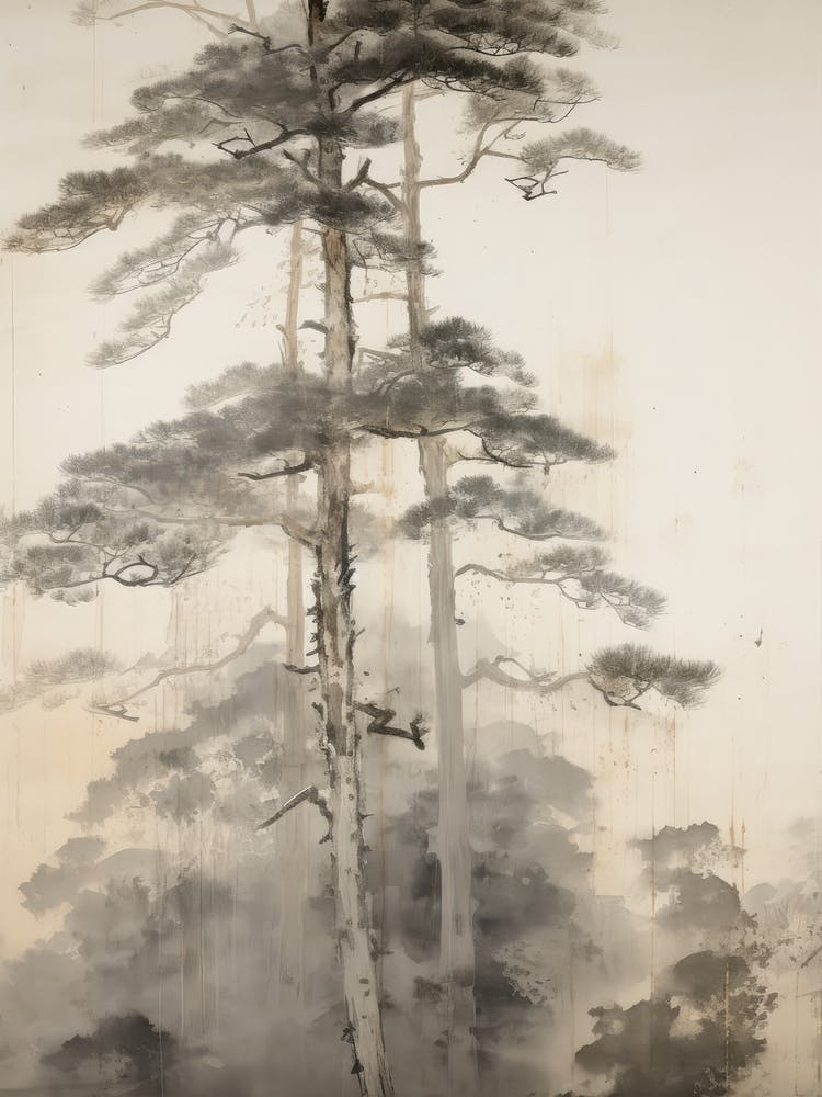 Minimalist Antique Tree Sketch