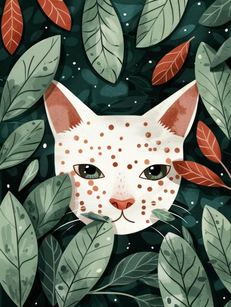 Cat In Leaves 1