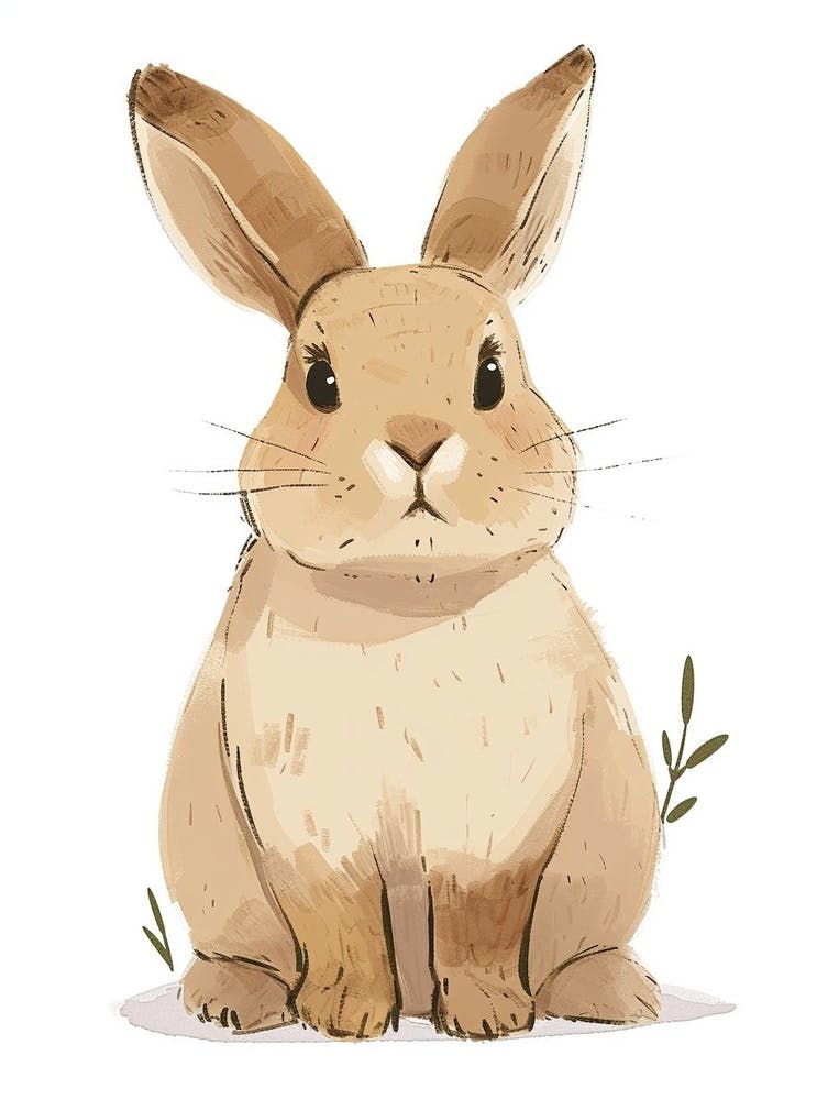 English Lop Rabbit Kids Illustration 1