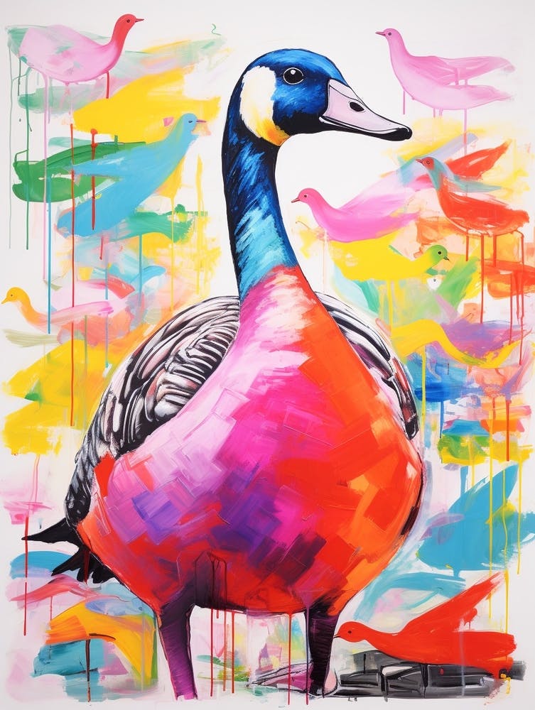 Colourful Bird Painting Canada Goose 1