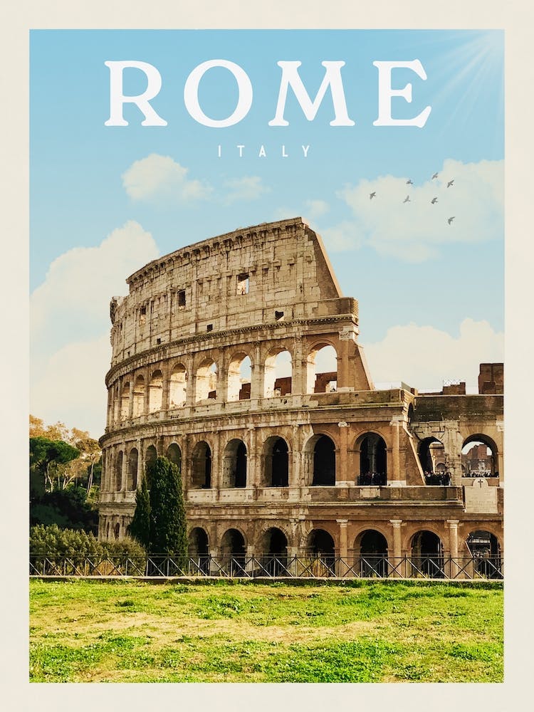 Rome Italie - Colosseum - Affiche de Voyage 2