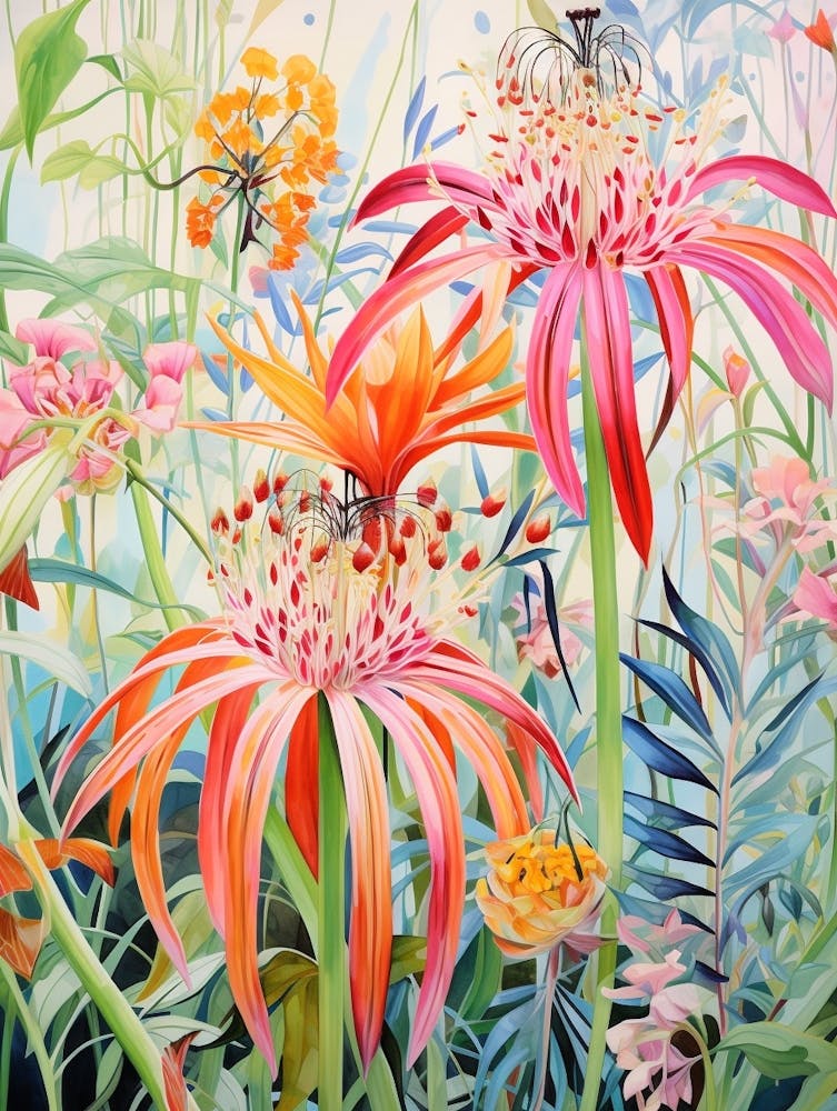Tropical Plant Painting Spider Plant 1