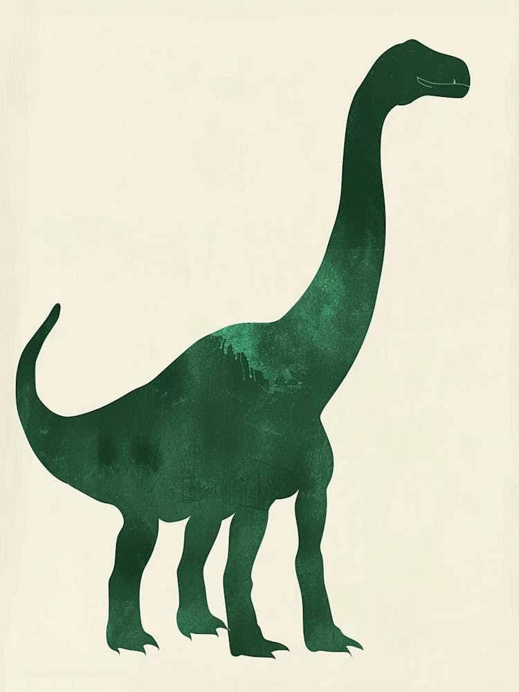 Green Dinosaur Silhouette 2