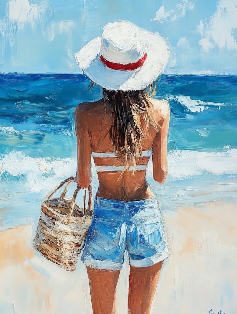 Beautiful Tanned Girl On A Beach Vacation