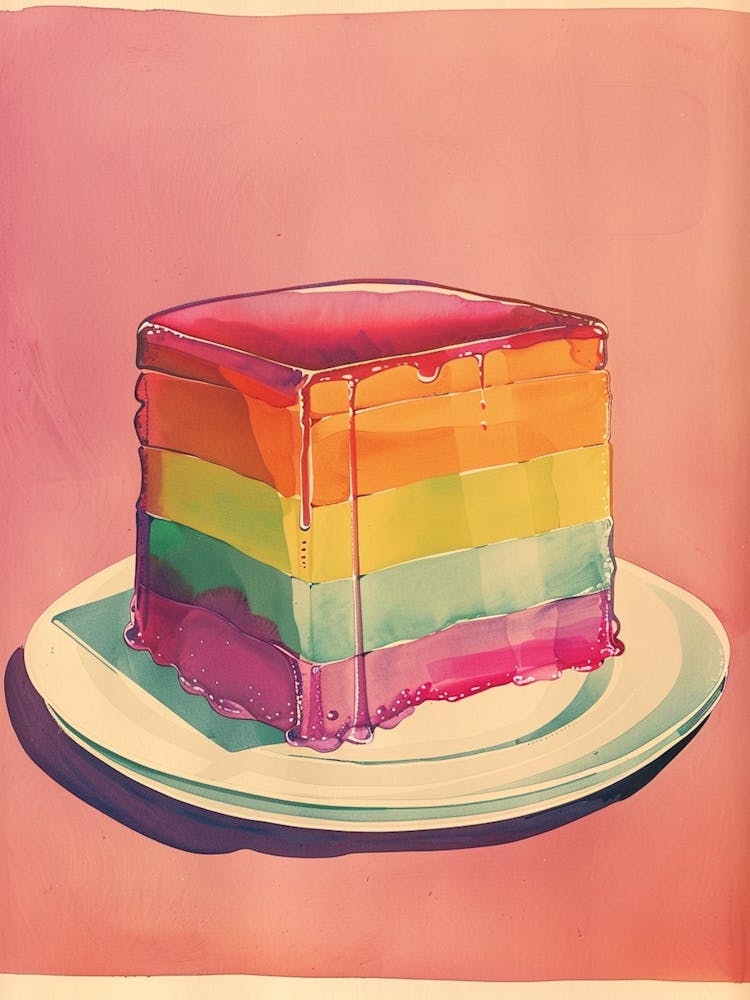 Rainbow Jelly Slice Vintage Advertisement Illustration 3