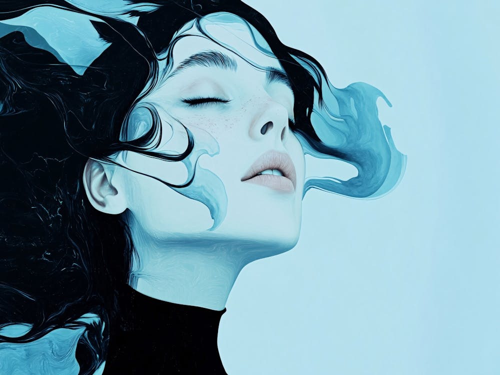 Girl With Blue Hair 1