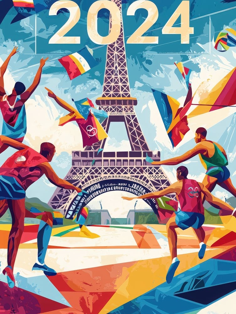 Aihrgdesign Ein lebendiges Poster zur Feier der Olympischen Sommerspiele 2024 in Paris 83be16d8 F3b8 456a B726 Ba6bb0163773 0