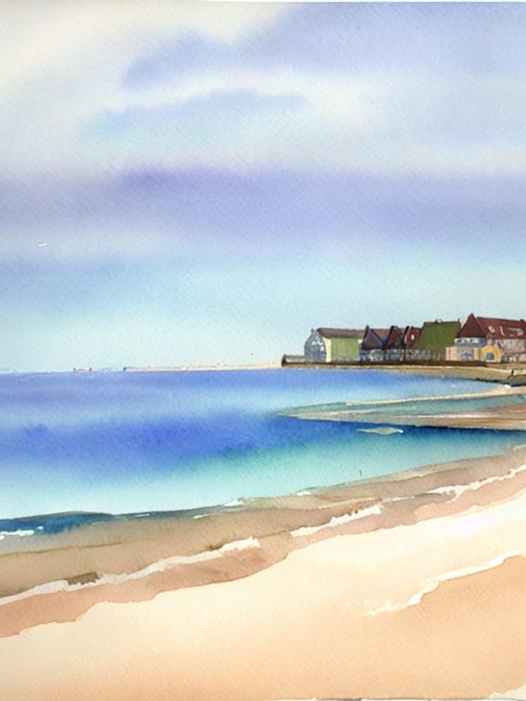 Broadstairs Beach 3, Kent Aquarell