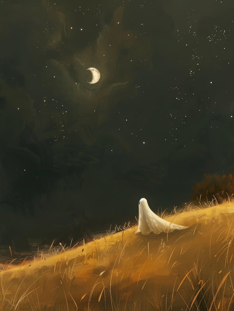 Fantôme Dans Un Champ