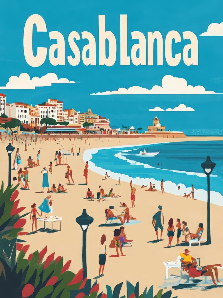 Aihrgdesign A 1970s Inspired Travel Poster For Casablanca