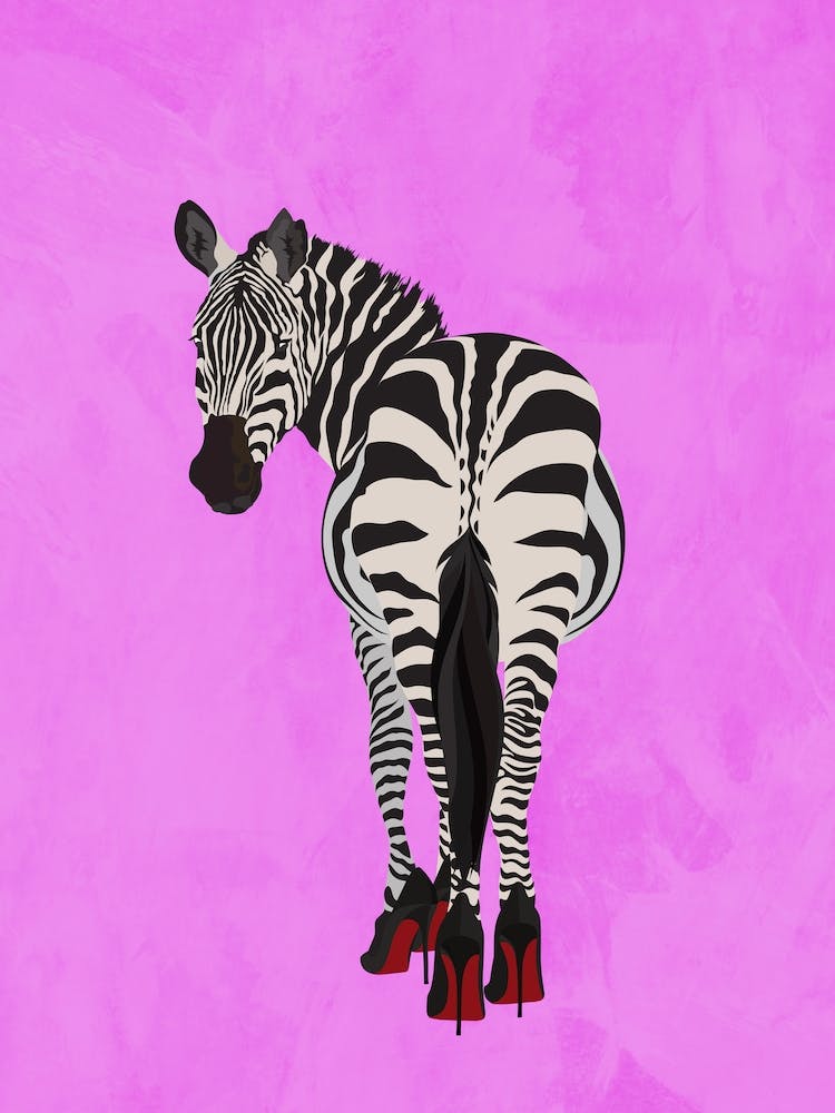 Zebra In Heels Pink
