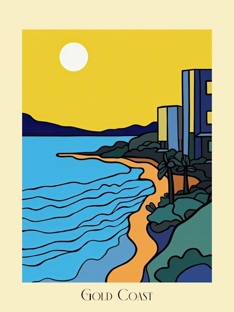 Poster Of Minimal Design Style Of Gold Coast, Australia2