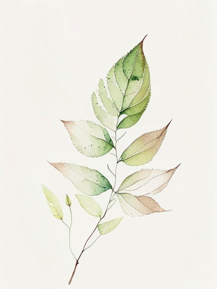 Spirea Leaf Minimalist Watercolour 1