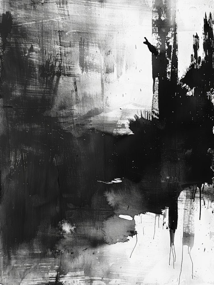 Black and White Abstract Painting 1