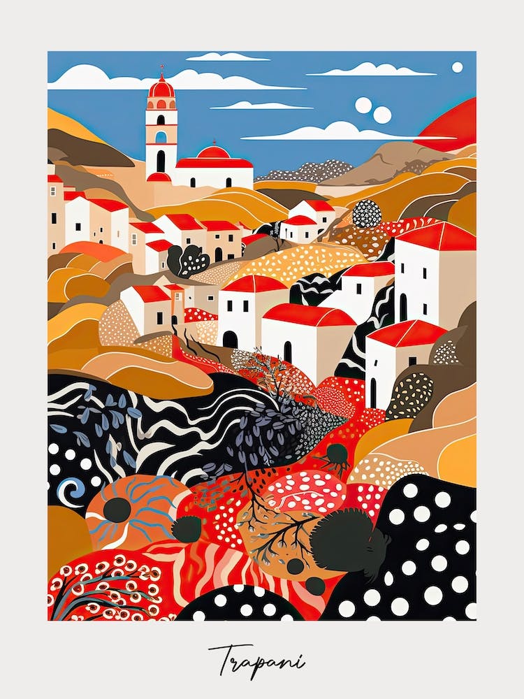 Poster Of Trapani, Italy, Illustration In The Style Of Pop Art 3