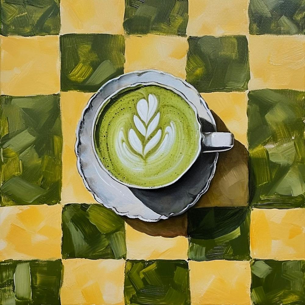 Matcha Latte Yellow Checkerboard 4