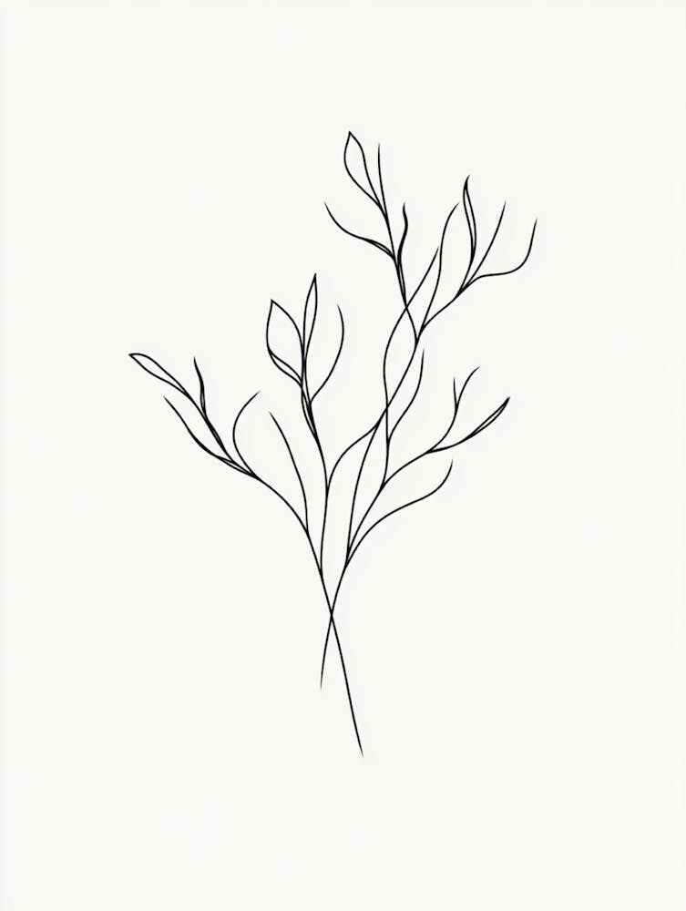 Dessin au Trait d'une Branche