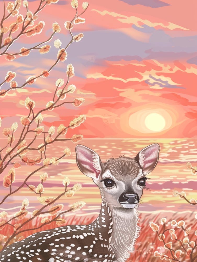 Fawn At Sunset