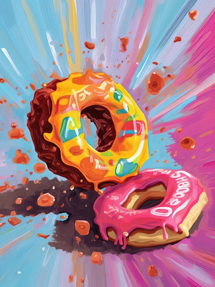 Doughnuts Oil Painting 3
