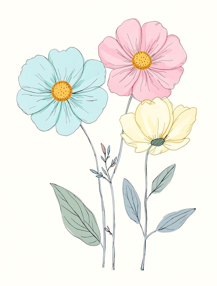 Minimalist Delicate Wildflowers in Warm Neutrals