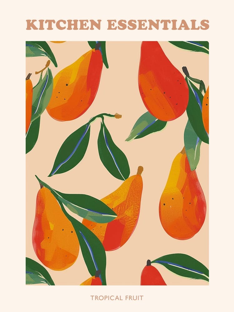 Tropical Fruit Pattern Illustration Poster 2