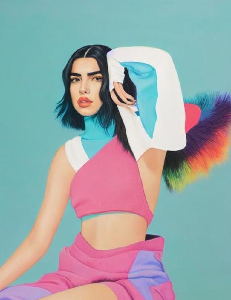 Dua Lipa Colourful Illustration