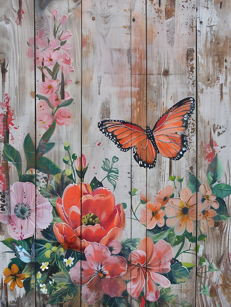 Butterfly And Flowers 14