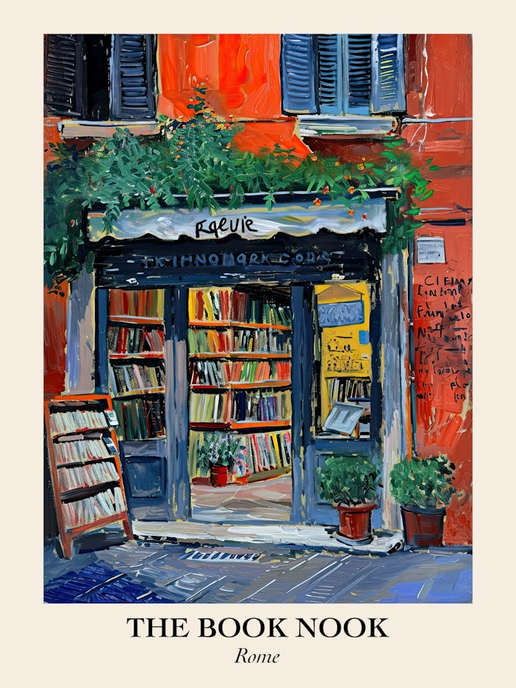 Rome Book Nook Bookshop 1 Poster