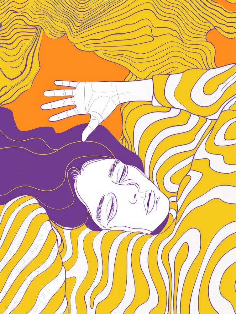 Woman Sleeping In A Bed
