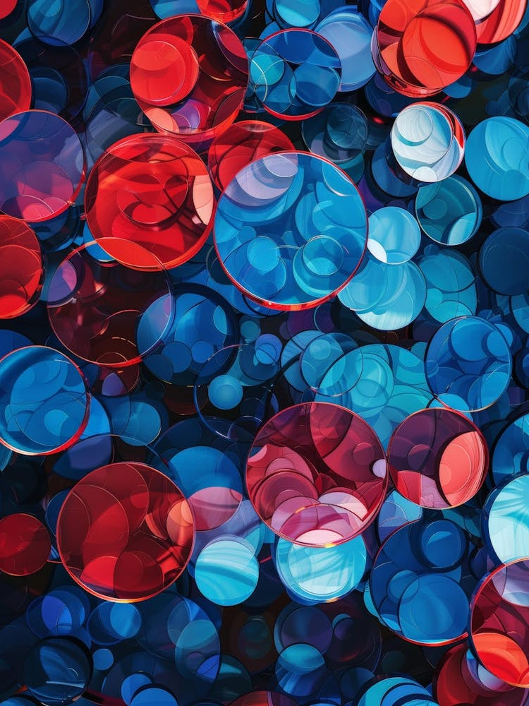 Red, Blue, And White Circles