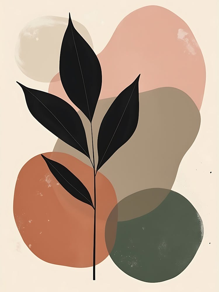 Soft Blooming Leaves with Gentle Pink Accents