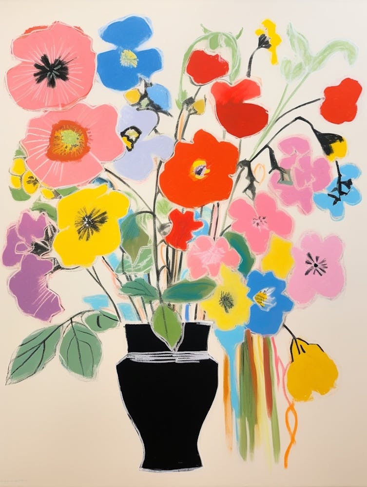 Flower Painting Fauvist Style Hollyhock 1