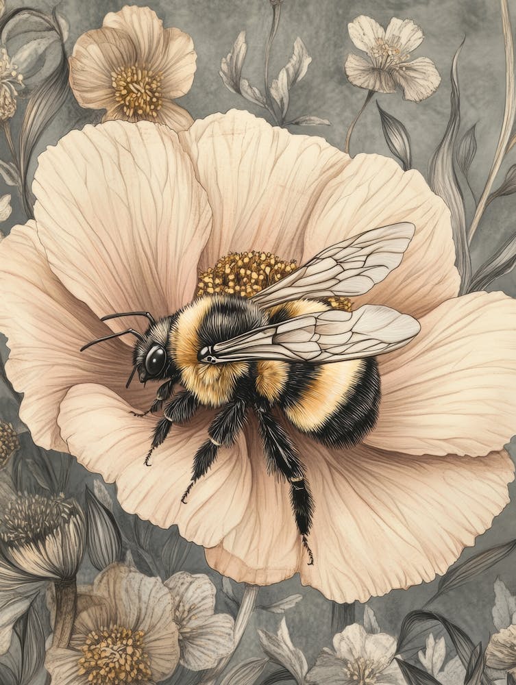 Bee On A Flower 4