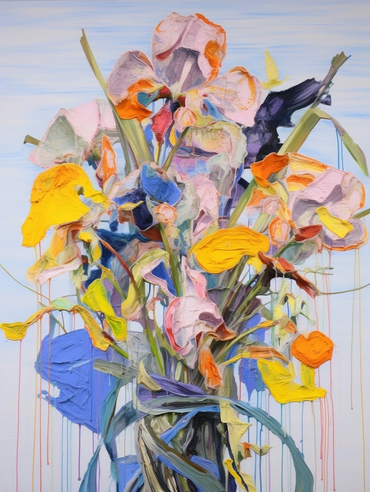 Abstract Flower Painting Iris 4