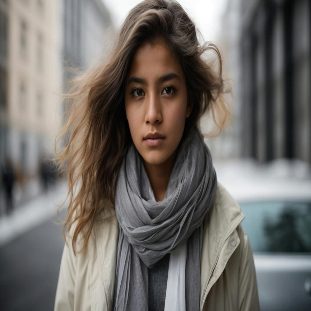 Asian Girl In Scarf