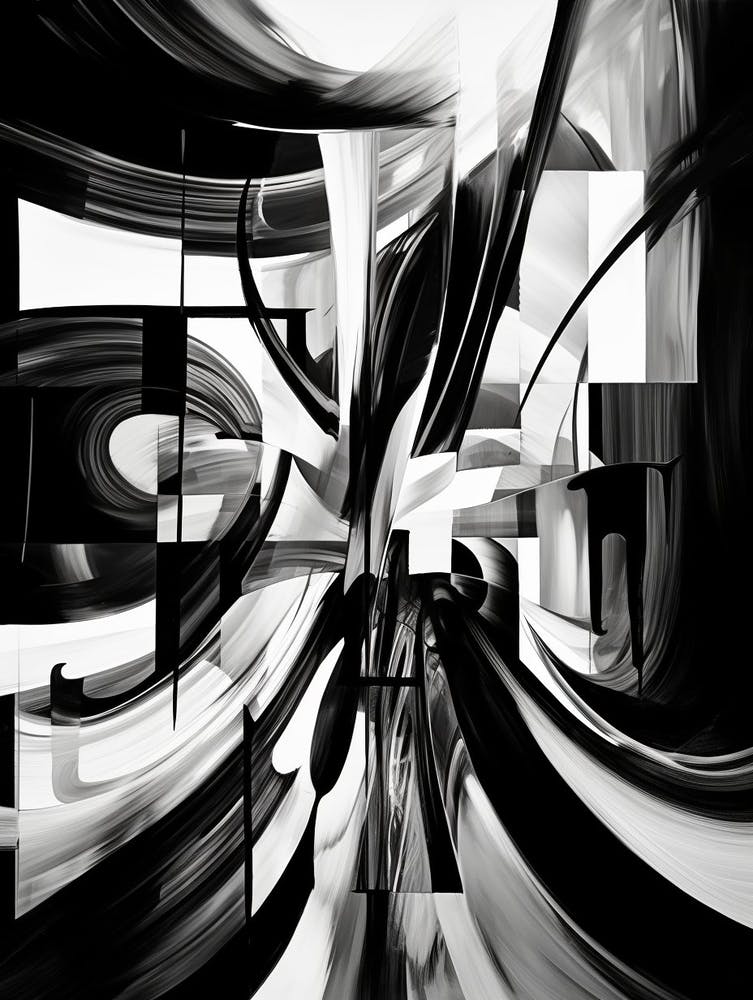 Distorted Reality Abstract Black And White 2