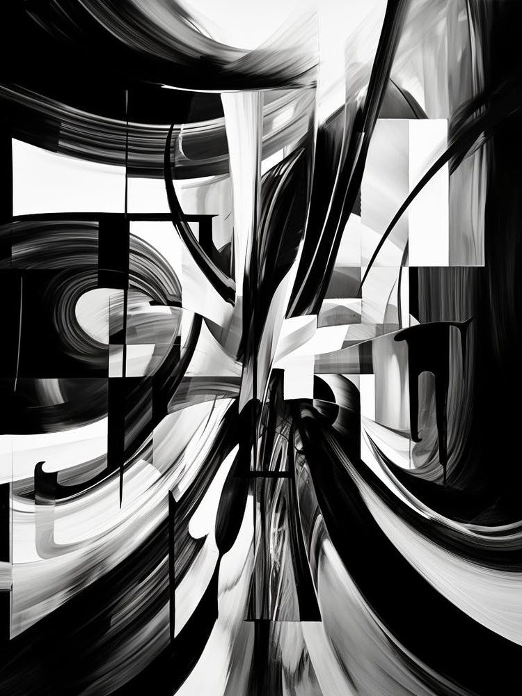Distorted Reality Abstract Black And White 2