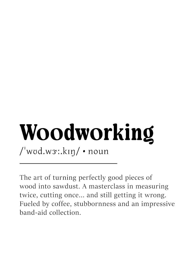 Woodworking Definition Poster - Dictionary