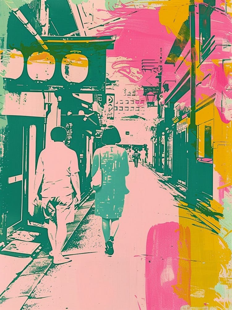 Nara Japan Retro Duotone Silkscreen 4