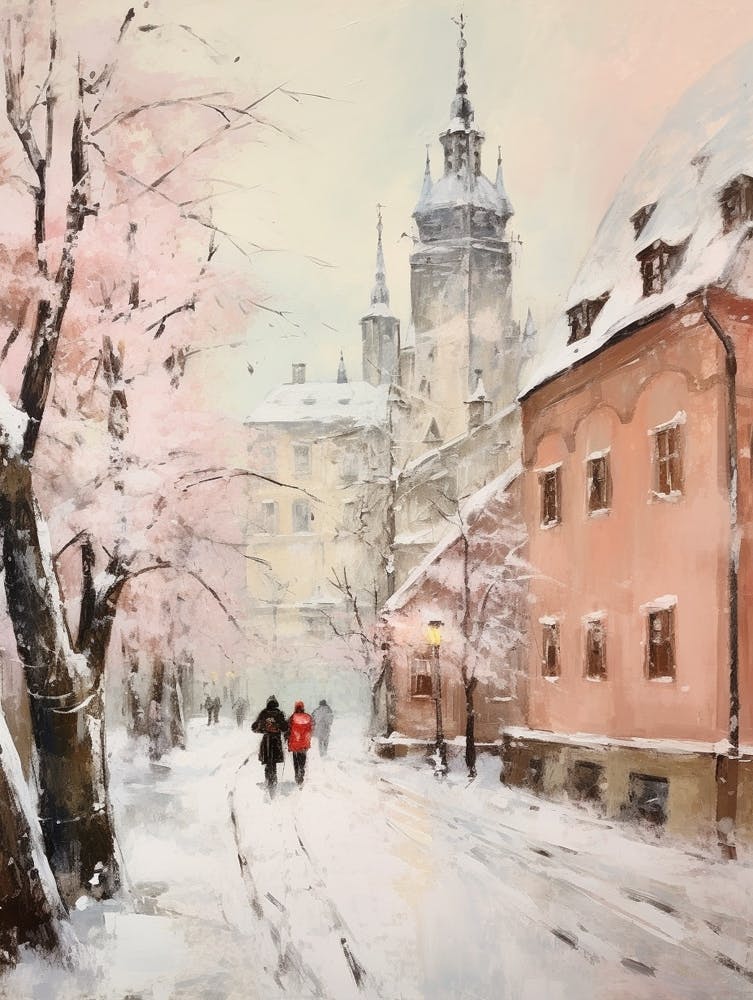 Dreamy Winter Painting Munich Germany 3