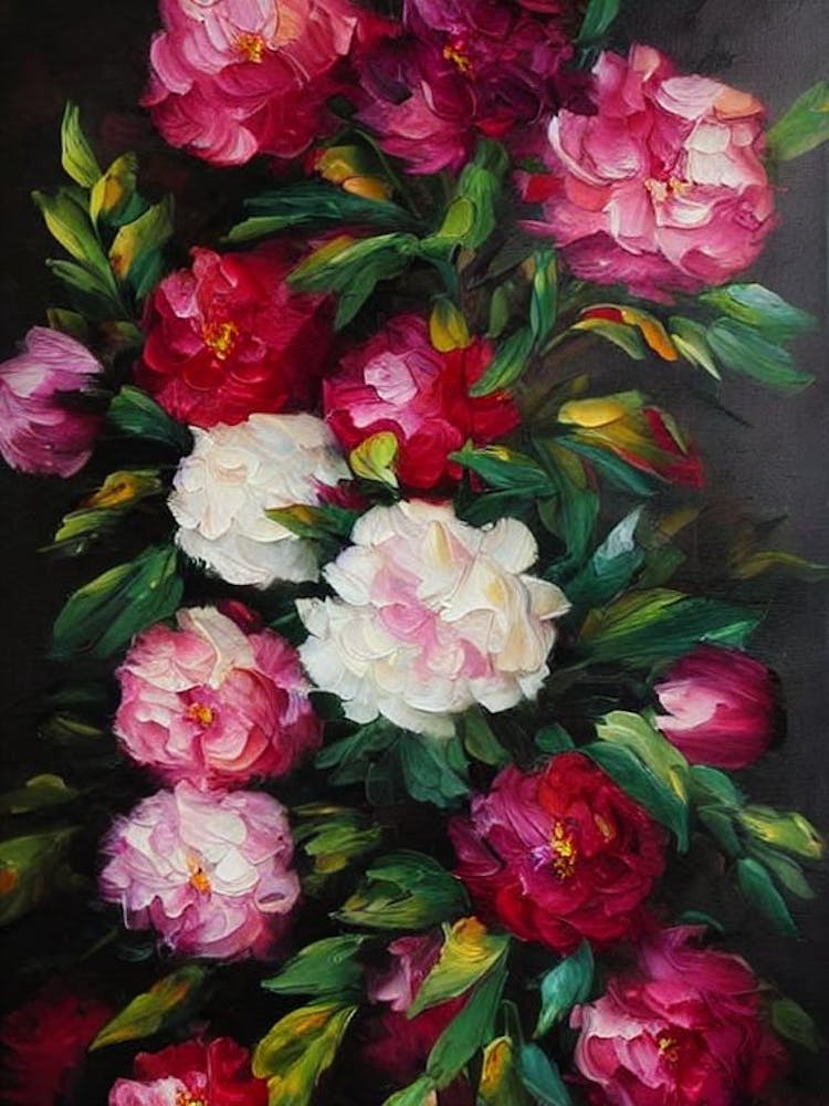 Peony 2 Still Life Oil Painting Flower