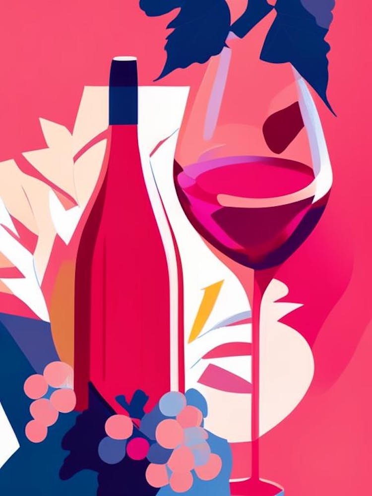 Grenache Rosé Wein Pop Matisse Cocktail Poster