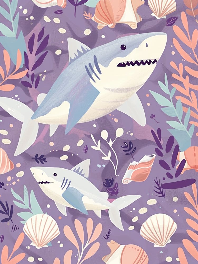 Purple Cookiecutter Shark Illustration 1