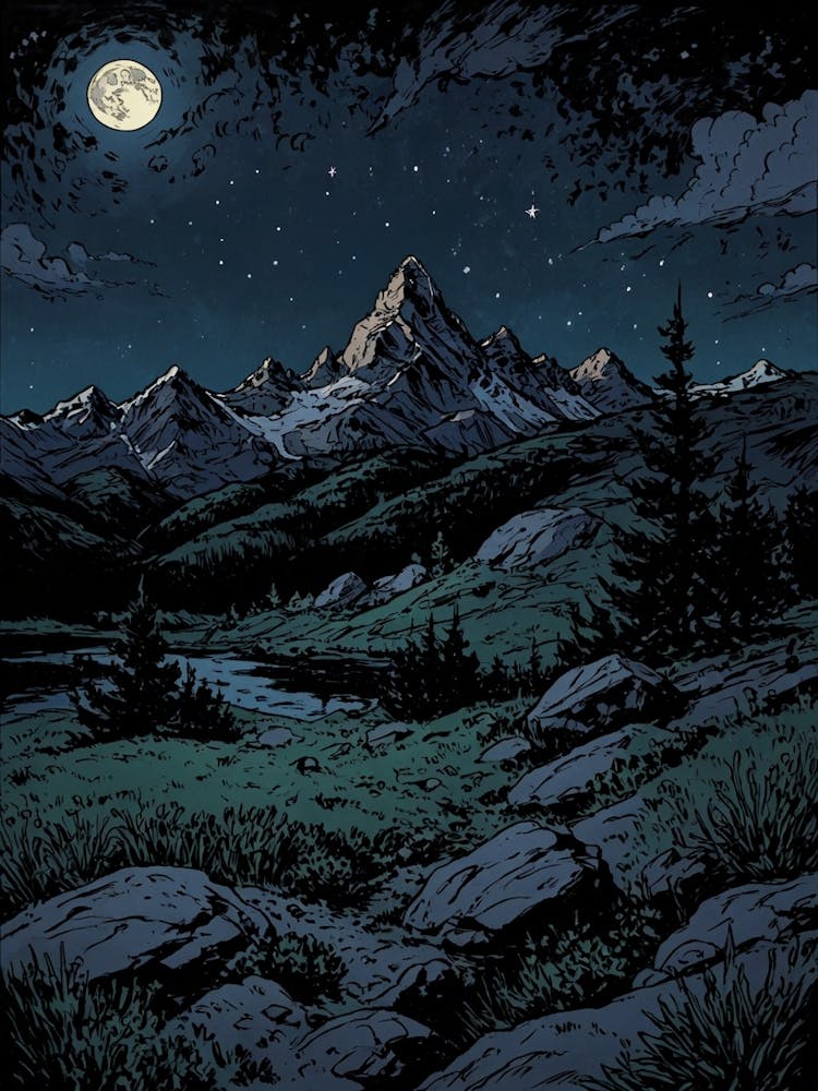 Night In The Mountains 1