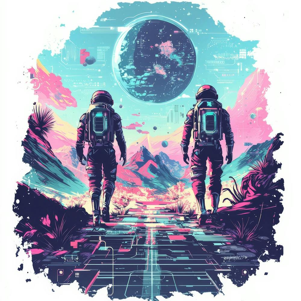 Space Explorers.Generated AI. Wall