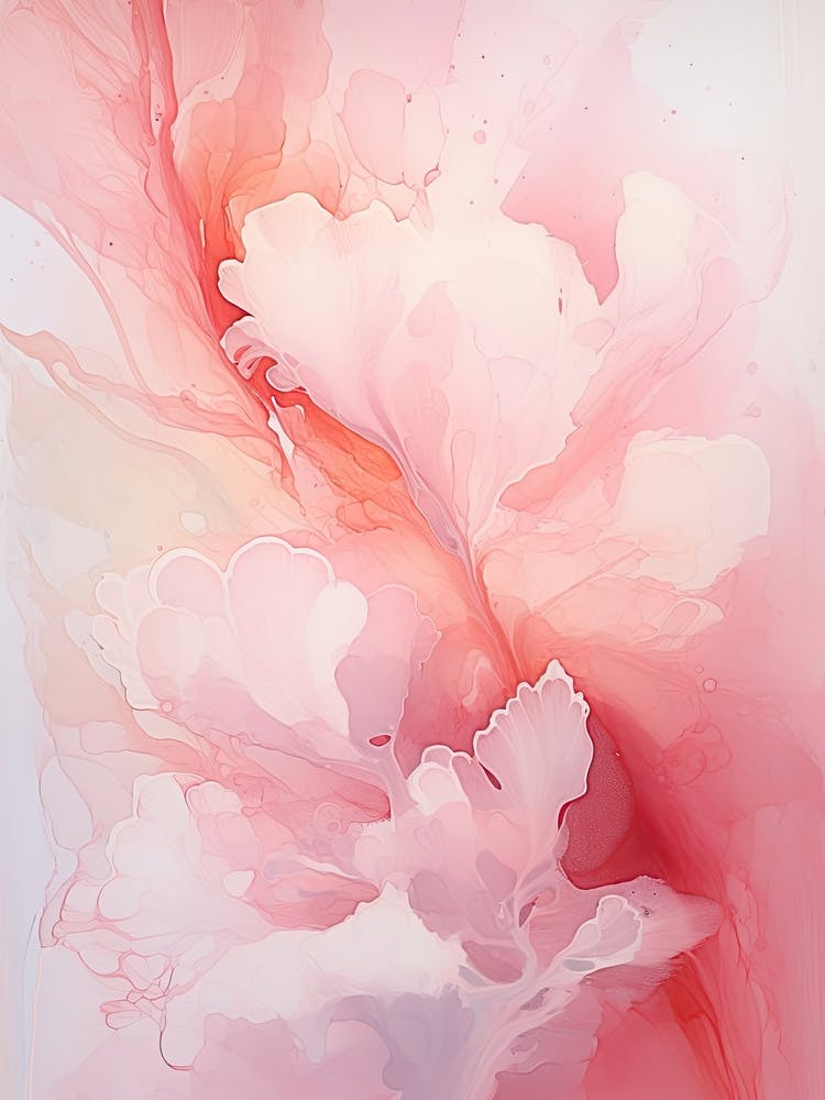 Pink And White Flow Asbtract Painting 2